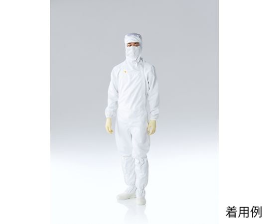 東洋リントフリー オートクレーブ対応フード･マスク一体型ツナギ服 白 S FP1205-01 S 1着 (ご注文単位1着)【直送品】