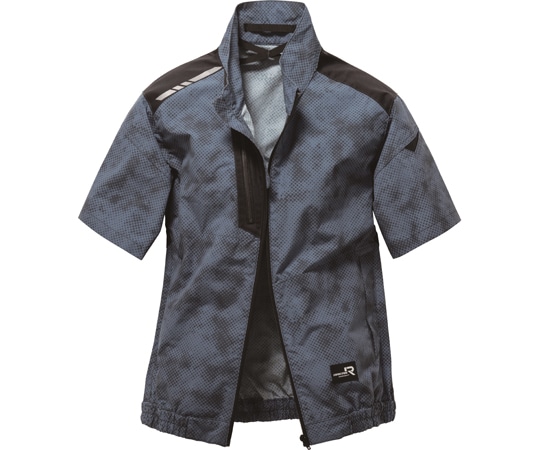 日新被服 半袖ブルゾン サイズ:3L 胸囲(cm):128 着丈(cm):72 TR3351-314-3L ドットブルーグレー 1個(ご注文単位1個)【直送品】