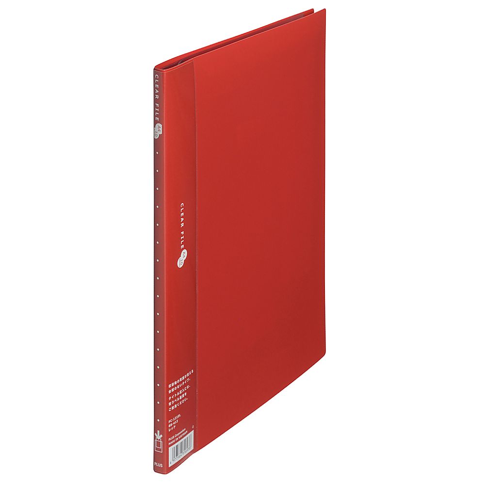 プラス クリアーファイル 10P A4S レッド FC-121EL RD 1冊(ご注文単位1冊)【直送品】
