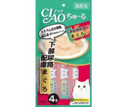いなばペットフード CIAO ちゅ~る 下部尿路配慮 まぐろ 14g×4本 SC-105 1個(ご注文単位1個)【直送品】
