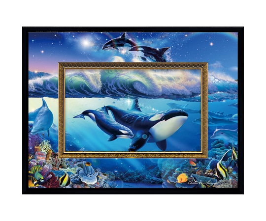 ユーパワー クリスチャン・リース・ラッセン ビッグアート「ブルーワールド2(Sサイズ)」 CL-05014 1個(ご注文単位1個)【直送品】