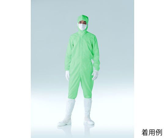 東洋リントフリー クリーンルーム用ツナギ服 グリーン 5L FC133C-03 5L 1枚 (ご注文単位1枚)【直送品】