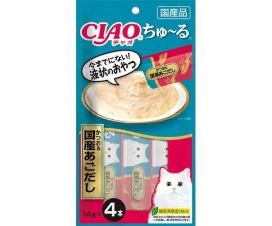 いなばペットフード CIAO ちゅ~る かつお&国産あごだし 14g×4本 SC-178 1個（ご注文単位1個）【直送品】