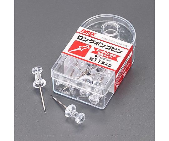 アズワン [透明]カラーピン(ロング/11本) EA762FC-61 1箱(ご注文単位1箱)【直送品】