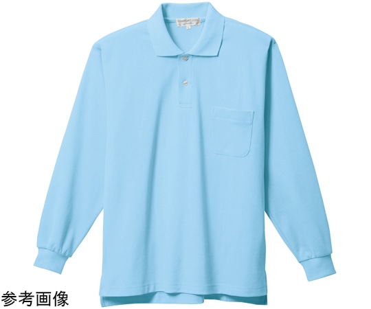三愛 長袖ポロシャツ サックス 裏綿素材 3L 8700 1着（ご注文単位1着）【直送品】