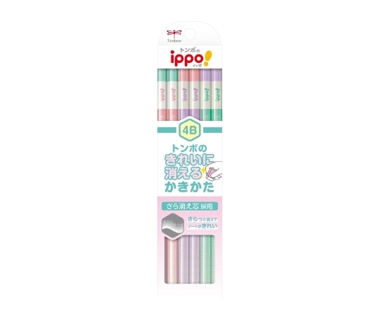 トンボ鉛筆 ippo! きれいに消えるかきかた鉛筆 4B ピンク系 1ダース(12本入) KB-KSKW01-4B 1ダース(ご注文単位1ダース)【直送品】