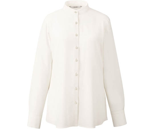 カーシーカシマ ENJOY シャツブラウス SOFT STRETCH GEORGETTE オフホワイト 9号 EWB799 1枚（ご注文単位1枚）【直送品】