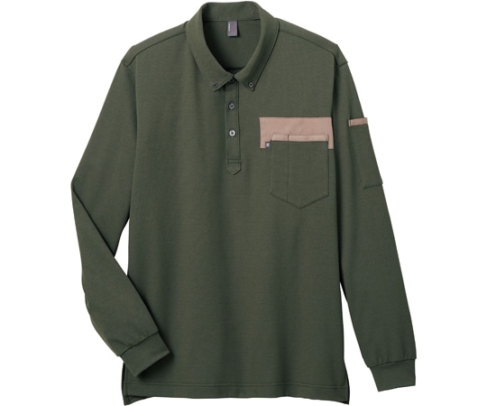 カーシーカシマ CAREAN 長袖ポロシャツ T/C KANOKO POLO SHIRT カーキ 5L CWP171 1枚（ご注文単位1枚）【直送品】