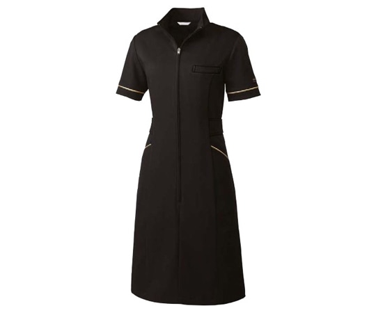 MICHEL KLEIN(ミッシェルクラン) ワンピース ブラック L ストレッチラチネ 袖丈22cm MK-0021 1着（ご注文単位1着）【直送品】
