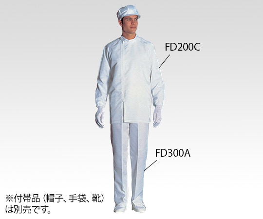 東洋リントフリー クリーンルーム用上着 白 5L FD200C-01 5L 1枚 (ご注文単位1枚)【直送品】