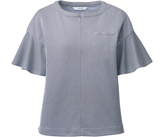 カーシーカシマ ENJOY ノーカラーポロシャツ COOL HOUND'S TOOTH グレーチェック LL ESP782 1枚(ご注文単位1枚)【直送品】