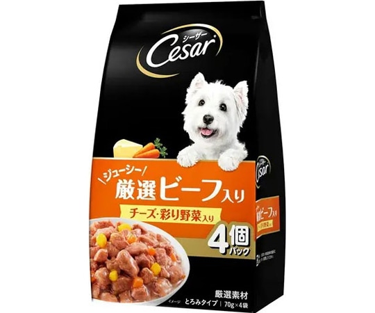 マースジャパンリミテッド シーザージューシー ビーフチーズ野菜 70g×4袋 CPM10 1パック(ご注文単位1パック)【直送品】