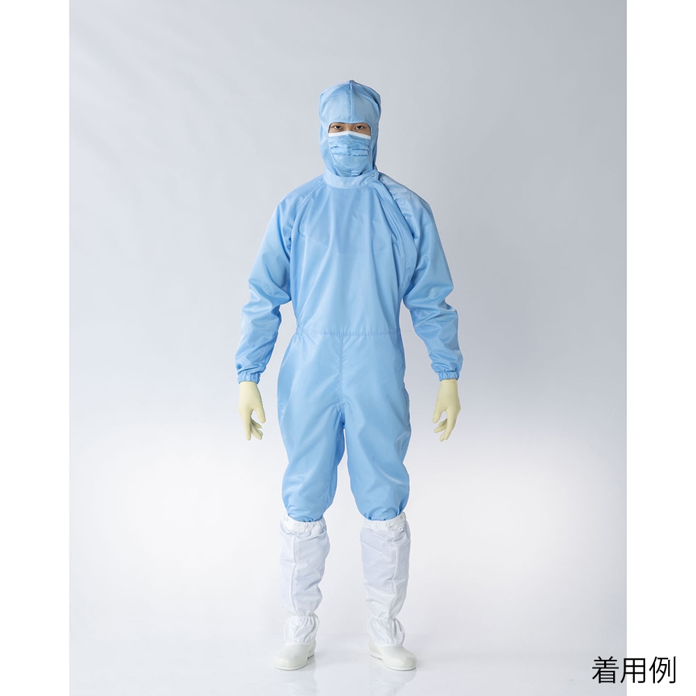 東洋リントフリー オートクレーブ滅菌対応ツナギ服(サイドファスナー)青 4L FP1203-02 4L 1枚 (ご注文単位1枚)【直送品】