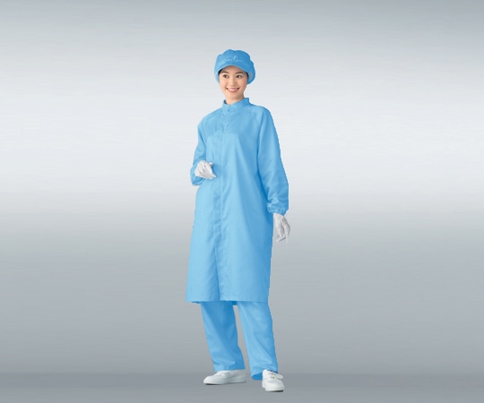 アズワン 無塵衣AS207C(男女兼用コート) ブルー 4L 1着 (ご注文単位1着)【直送品】