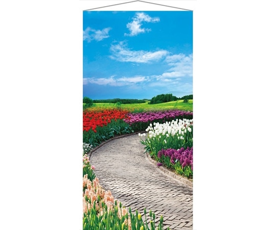 アズワン タペストリー 花のガーデン 90×180cm 防炎加工 23-26-7-1 1個(ご注文単位1個)【直送品】