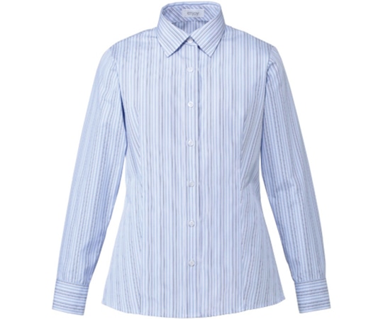 カーシーカシマ ENJOY 長袖シャツブラウス SMART STRIPE ブルー 13号 EWB598 1枚（ご注文単位1枚）【直送品】