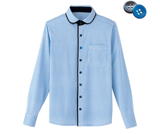 カーシーカシマ HEARTGREEN 長袖ニットシャツ KNITTI SHIRT WAFFLE 青空 LL HM2658 1枚(ご注文単位1枚)【直送品】
