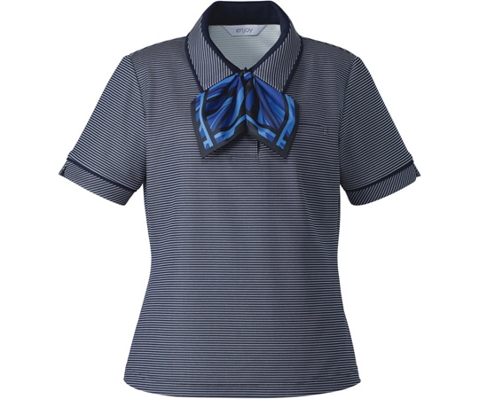 カーシーカシマ ENJOY ポロシャツ MARINE BORDER ネイビー L ESP557 1枚（ご注文単位1枚）【直送品】