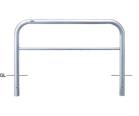 サンポール ステンレス アーチ型車止め(横桟付)固定式 φ60.5(t3.0)×W1500×H800mm AH-7U15-800 1台(ご注文単位1台)【直送品】