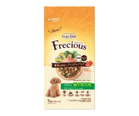 ユニ・チャーム Gran DeLi Frecious アダルト成犬用 超小型犬用 チキン&ビーフ入り 1kg 1個(ご注文単位1個)【直送品】