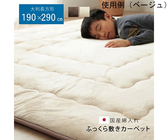 アズワン 国産固綿40mm使用 マイクロファイバー生地 ふっくら敷 『フィーラF敷』 ブラウン 約190×290cm 1161700061109 1個（ご注文単位1個）【直送品】