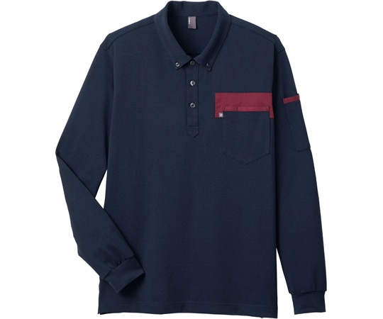 カーシーカシマ CAREAN 長袖ポロシャツ T/C KANOKO POLO SHIRT ネイビー S CWP171 1枚（ご注文単位1枚）【直送品】