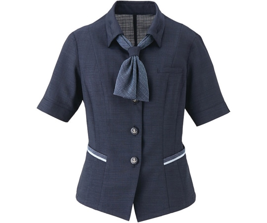カーシーカシマ ENJOY オーバーブラウス 美スラッとSuitsAg ネイビー 9号 ESA663 1枚(ご注文単位1枚)【直送品】