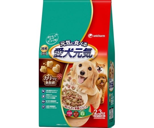 ユニ・チャーム 愛犬元気 ささみ・ビーフ・緑黄色野菜入り 2.3kg 1個(ご注文単位1個)【直送品】