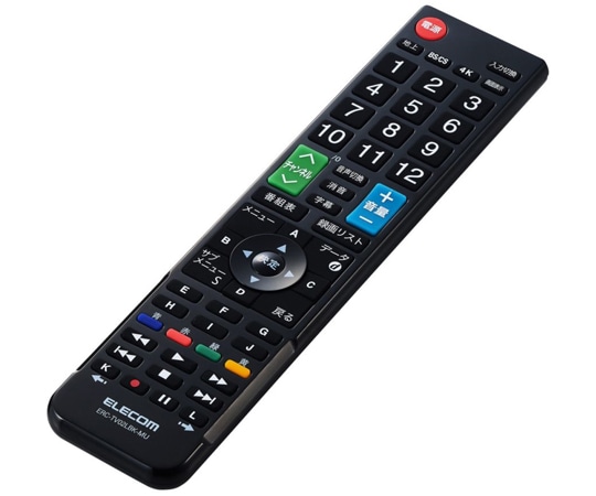 エレコム かんたんTVリモコン 12メーカー対応 ブラック ERC-TV02LBK-MU 1個(ご注文単位1個)【直送品】