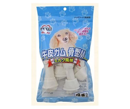 ペットアイ 牛皮ガム 骨型M ミルク風味 4本 1個(ご注文単位1個)【直送品】