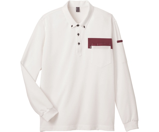 カーシーカシマ CAREAN 長袖ポロシャツ T/C KANOKO POLO SHIRT ホワイト 4L CWP171 1枚（ご注文単位1枚）【直送品】