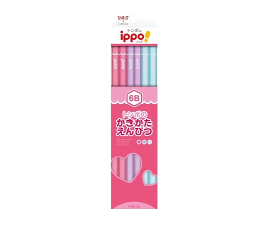 トンボ鉛筆 ippo! かきかた鉛筆 6B ピンク系 1ダース(12本入) KB-KPW04-6B 1ダース(ご注文単位1ダース)【直送品】