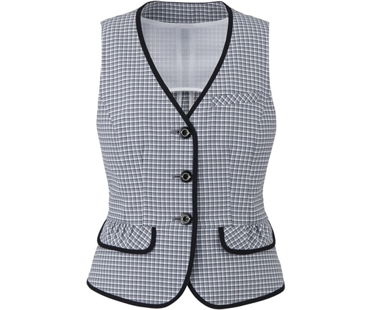 カーシーカシマ ENJOY ベスト MINI CROSS CHECK グレー 9号 ESV460 1枚（ご注文単位1枚）【直送品】