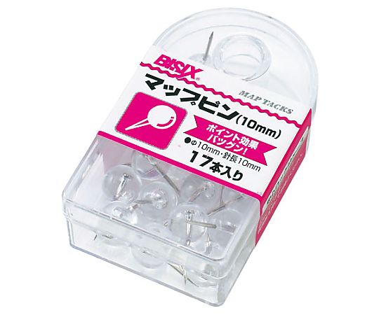ミツヤ マップピン#10 透明 17本×5箱入 BX1-7-T 1ケース(ご注文単位1ケース)【直送品】