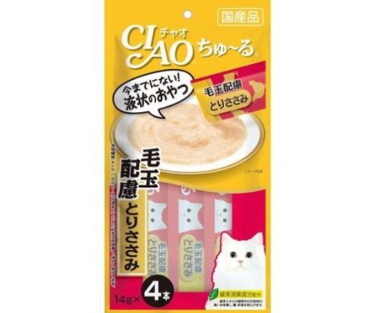 いなばペットフード CIAO ちゅ~る 毛玉配慮 とりささみ 14g×4本 SC-104 1個(ご注文単位1個)【直送品】