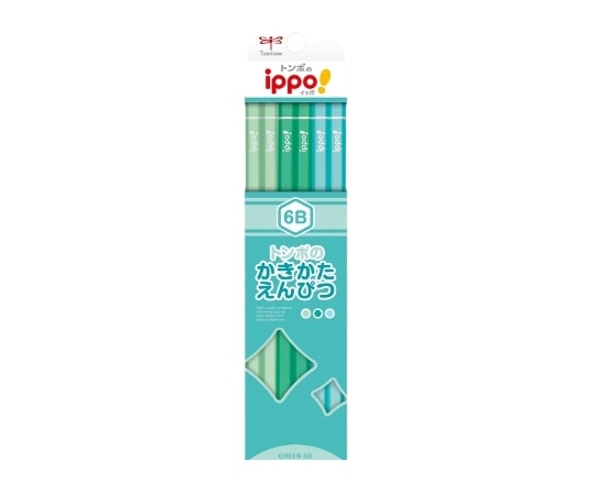 トンボ鉛筆 ippo! かきかた鉛筆 6B グリーン系 1ダース(12本入) KB-KPN04-6B 1ダース(ご注文単位1ダース)【直送品】