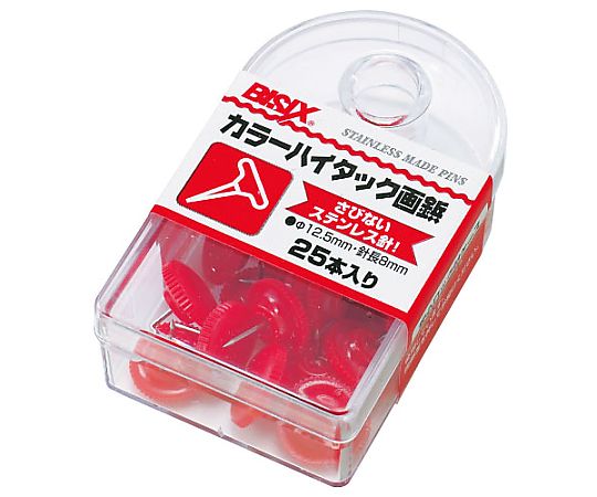 ミツヤ カラーハイタック画鋲 赤 25本×5箱入 BX1-6-RD 1ケース(ご注文単位1ケース)【直送品】