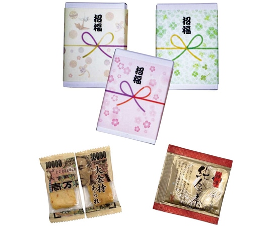 アズワン おみくじ入りあられ&純金茶 80個 38-165-7-1 1セット(ご注文単位1セット)【直送品】