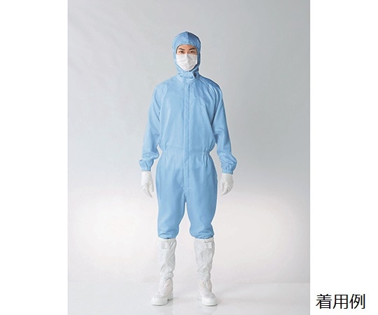 東洋リントフリー クリーンルーム用ツナギ服 青 S FH199C-02 S 1枚 (ご注文単位1枚)【直送品】