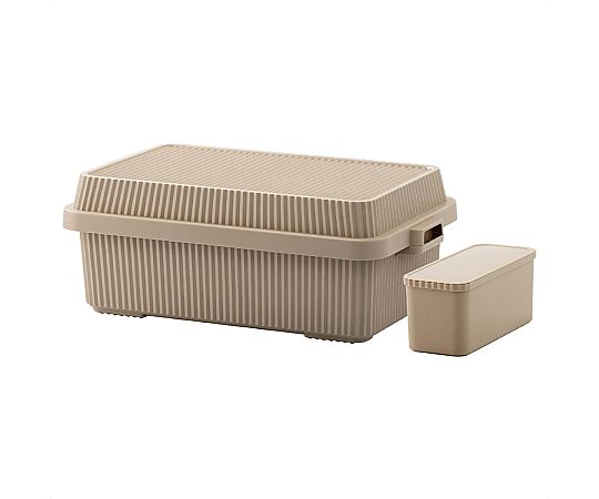 アズワン スタックアップコンテナ53L インナーボックスセット W70.7×H26.8cm ベージュ 61-805-63-2 1セット（ご注文単位1セット）【直送品】