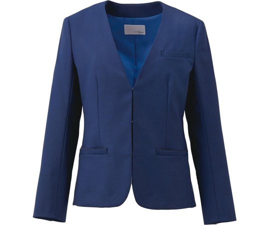 カーシーカシマ ENJOYNoir ノーカラージャケット CROSS WOOL STRETCH ダークブルー 13号 NAJ001 1枚（ご注文単位1枚）【直送品】