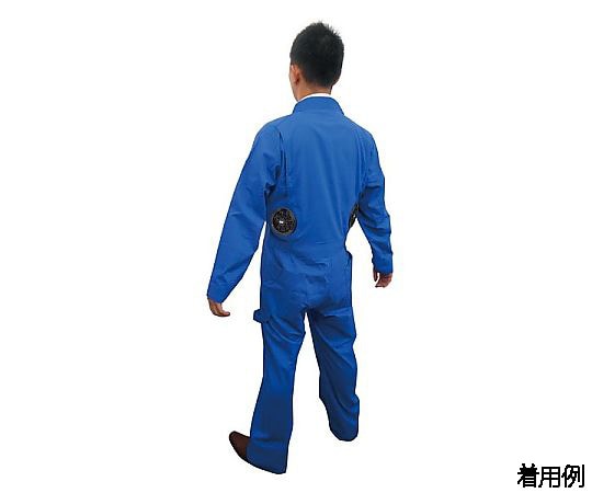 ブレイン 7.4V/胸スイッチなし 綿100% 空調ベスト 服つなぎ服タイプ ウェアのみ ブルー M BR-233 1着(ご注文単位1着)【直送品】