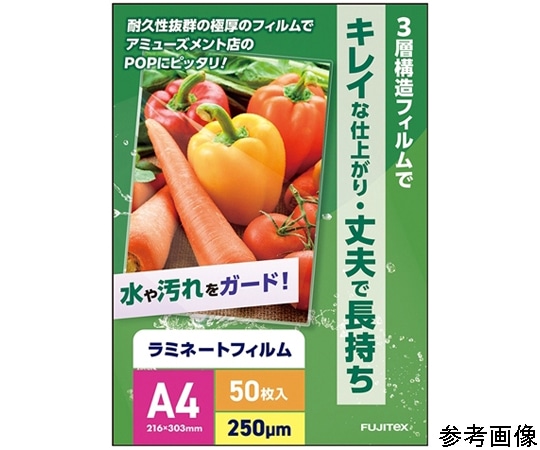 フジテックス ラミネートフィルム250μ A4サイズ 長辺シールタイプ 500枚入  1ケース(ご注文単位1ケース)【直送品】