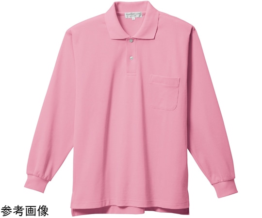 三愛 長袖ポロシャツ ピンク 裏綿素材 3L 8700 1着（ご注文単位1着）【直送品】