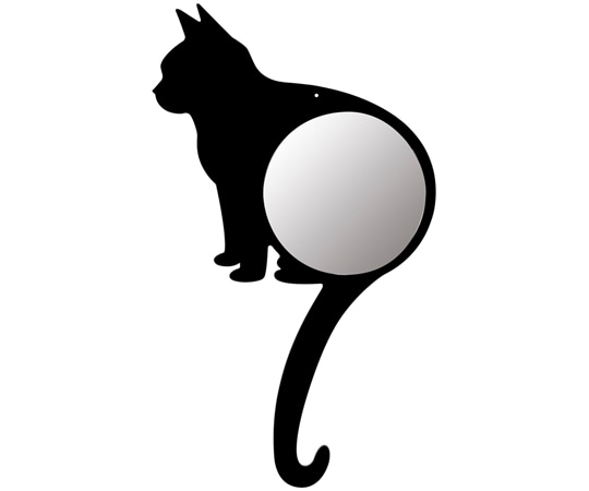 堀内鏡工業 ネコ形壁掛けミラー Cat Mirror にぎにぎにゃんこ BK CM-05 1個（ご注文単位1個）【直送品】