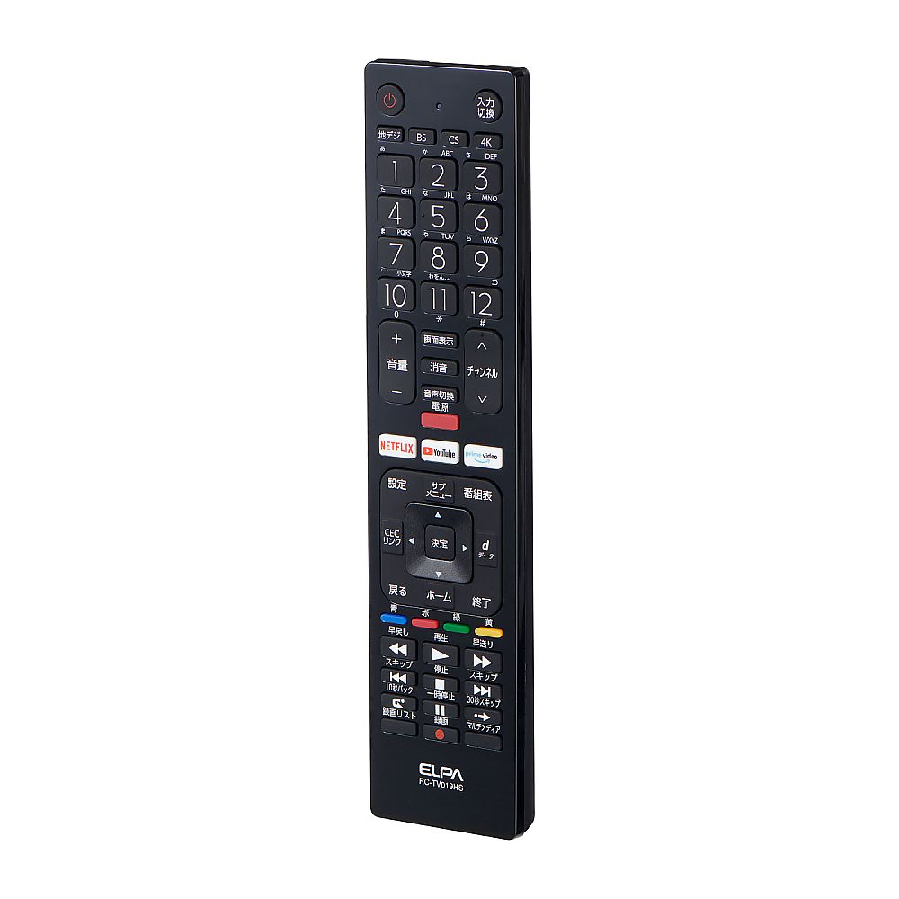 ELPA テレビリモコン ハイセンス用 RC-TV019HS 1個(ご注文単位1個)【直送品】