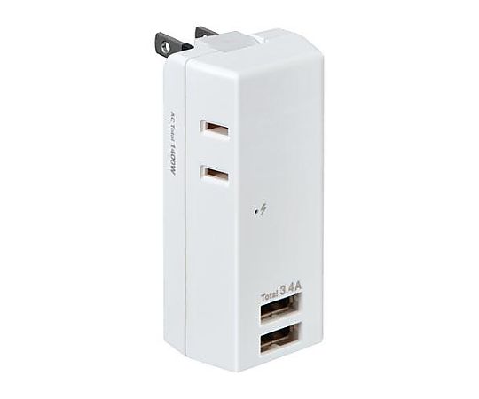 アズワン AC100V/14A タップ(USBポートx2個、コンセント2個 EA940CD-282 1個(ご注文単位1個)【直送品】