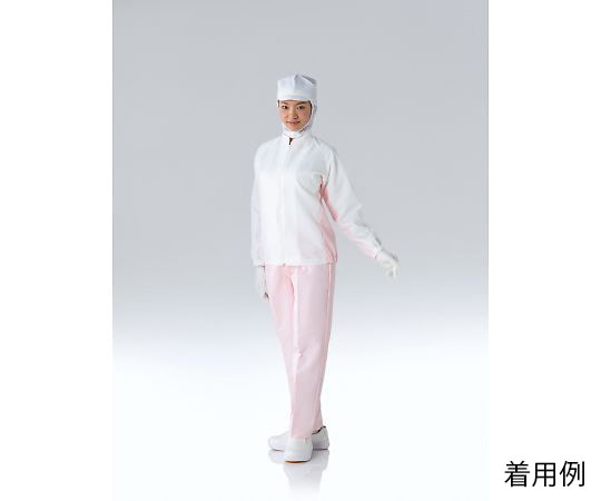 東洋リントフリー クリーン上着(女性用) 白×ピンク 4L JA251B-14 4L 1枚 (ご注文単位1枚)【直送品】
