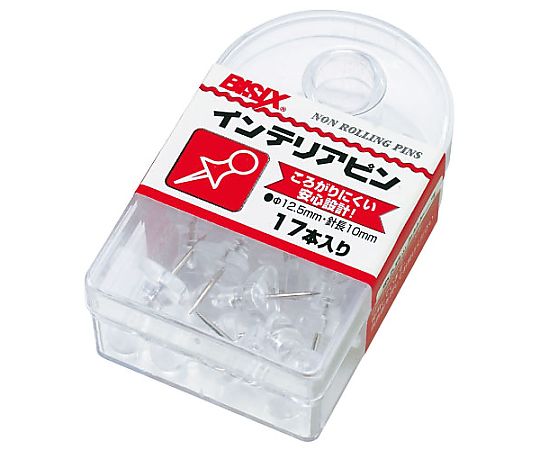 ミツヤ インテリアピン 透明 17本×5箱入 BX1-5-T 1ケース(ご注文単位1ケース)【直送品】