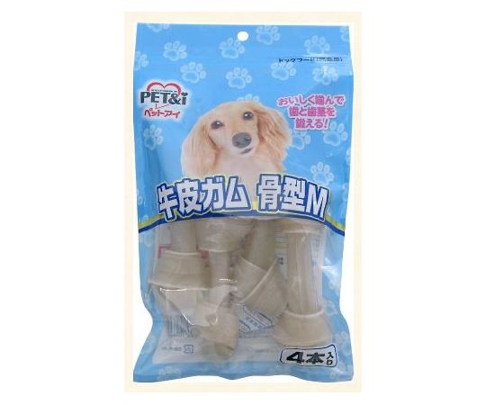 ペットアイ 牛皮ガム 骨型M 4本 1個(ご注文単位1個)【直送品】